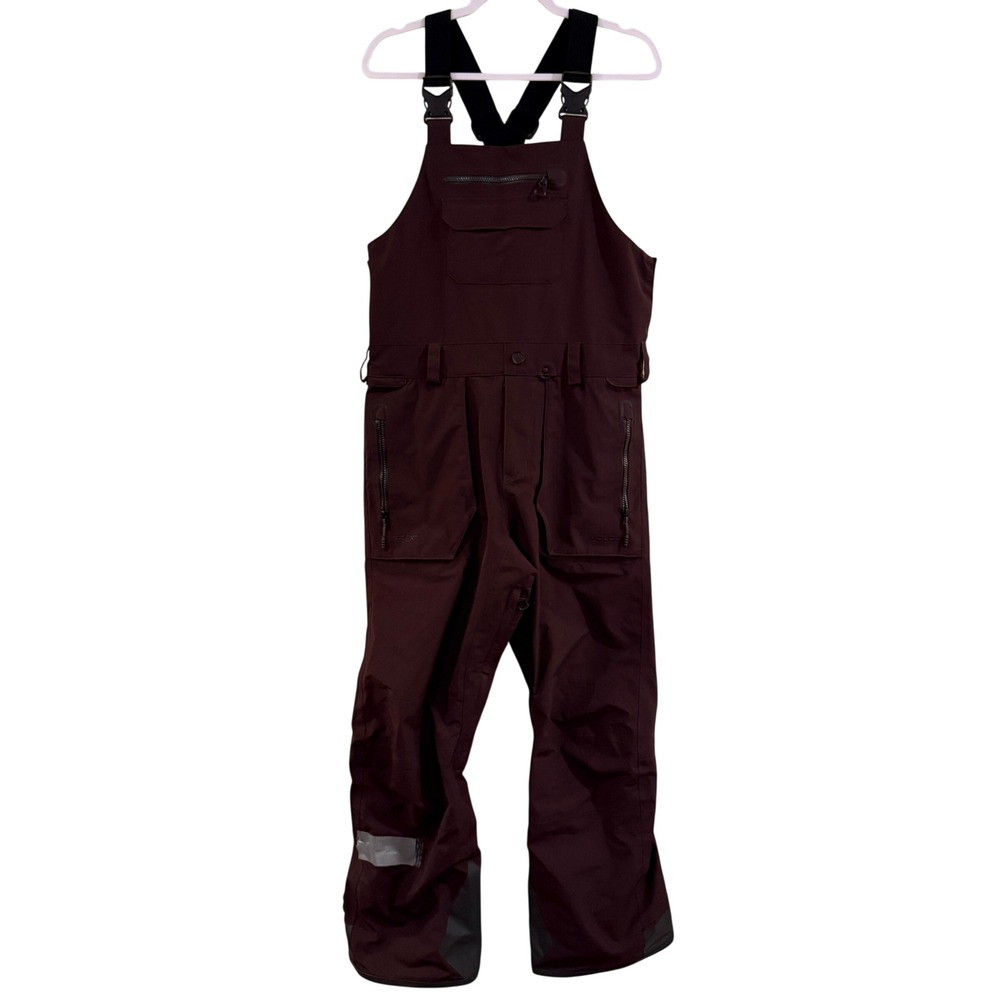 Volcom Ash Stretch Gore Bib Women Medium Dark Brown Gore-Tex Snowboard Ski Pants
